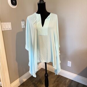 Chic Light Blue Poncho Top
